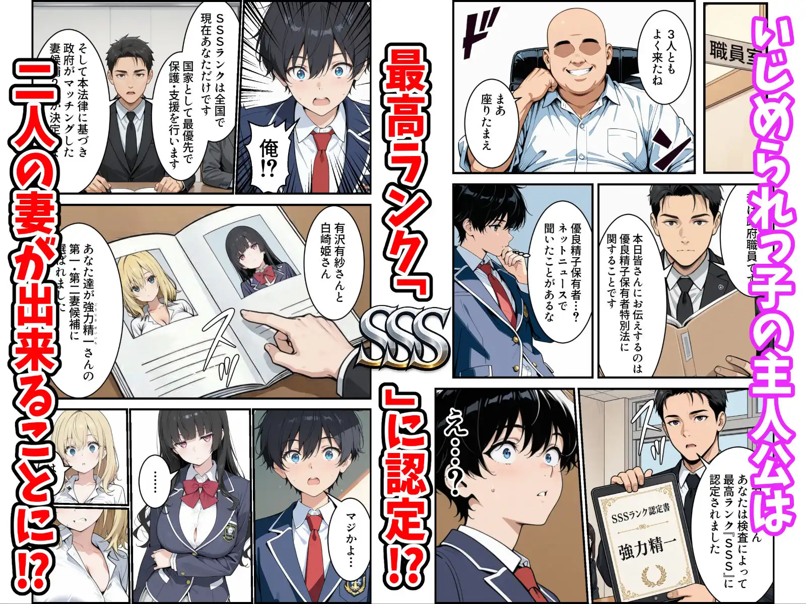 陰キャの俺がSSSランク優良精子保有者に選ばれたのでハーレム王になる話 〜いじめられっ子逆転劇〜 - サンプル2